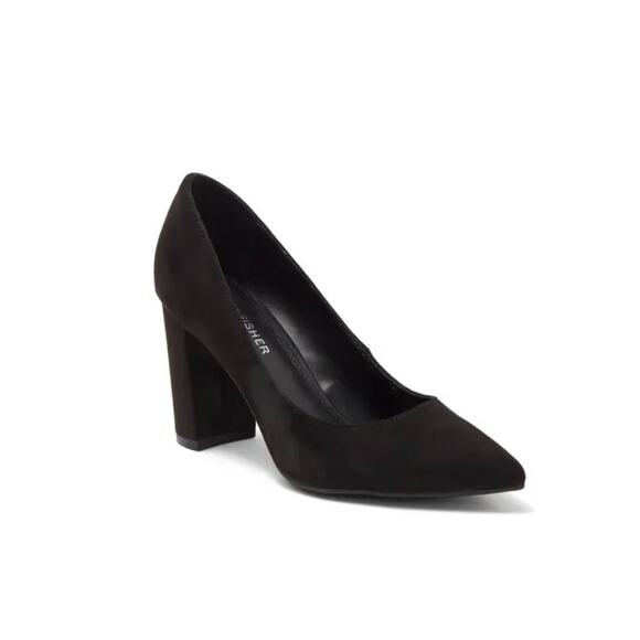 New Marc Fisher Georgy Block Heel Pump in Black Suede Women's Size 9.5 - Picture 1 of 8